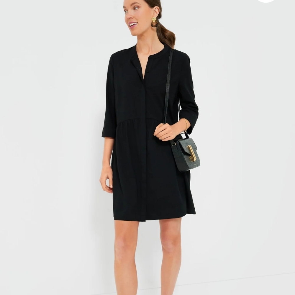 Chic Black Dress with 3/4 Sleeves